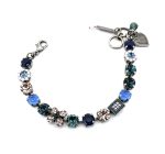 Bracelet By Mariana Woman Sophisticated Blue and Rose Swarovski Crystals