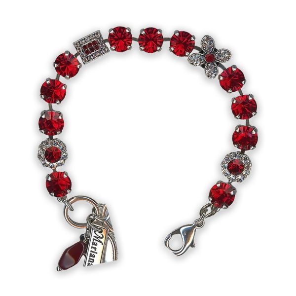 Bracelet by Mariana My Treasures Coll. Stunning Siam and Clear Swarovski Crystals