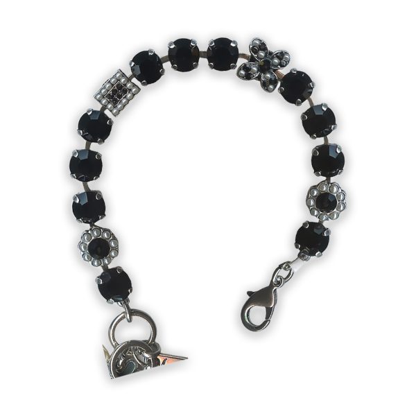 Bracelet by Mariana My Treasures Coll. Elegant Jet and Pearl Swarovski Crystals