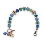 Bracelet by Mariana Joy Of Life Coll. Gorgeous Synthetic Opal Mineral and Blue Swarovski  Crystals