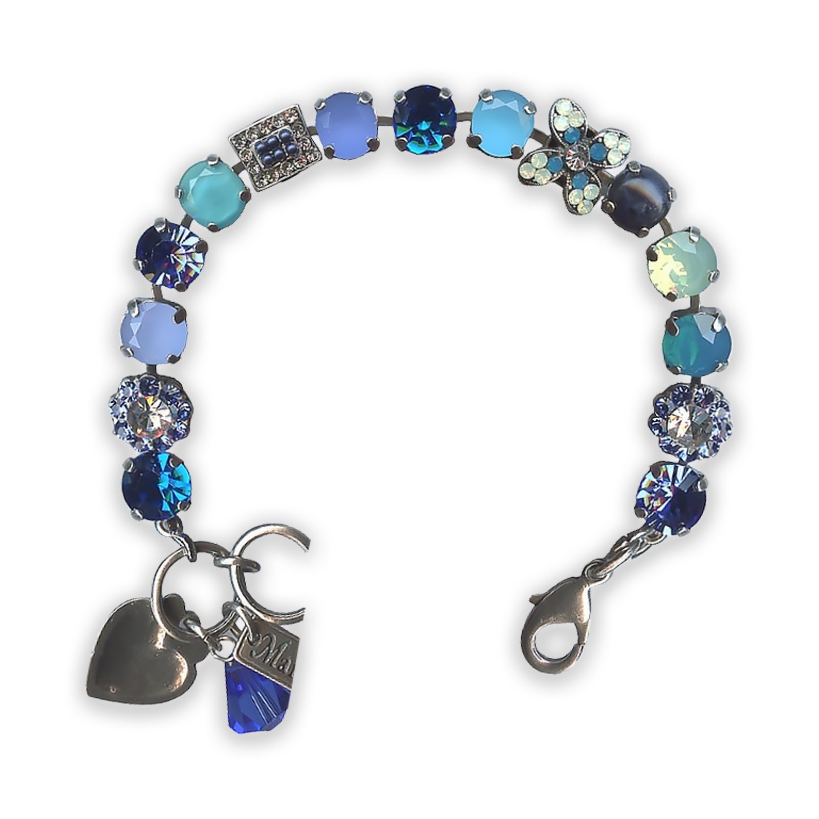B-4068-M1041-SP (1) Bracelet by Mariana Silk Road Coll. Fab Lapis Lazuli Mineral and Blue Swarovski Crystals - Image 1