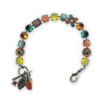 Bracelet By Mariana Woman Turquoise and Padparadscha Swarovski Crystals