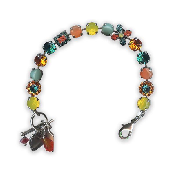 Bracelet By Mariana Woman Turquoise and Padparadscha Swarovski Crystals