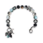 Bracelet by Mariana Africa Coll. Elegant Turquoise Mineral and Jet Swarovski Crystals