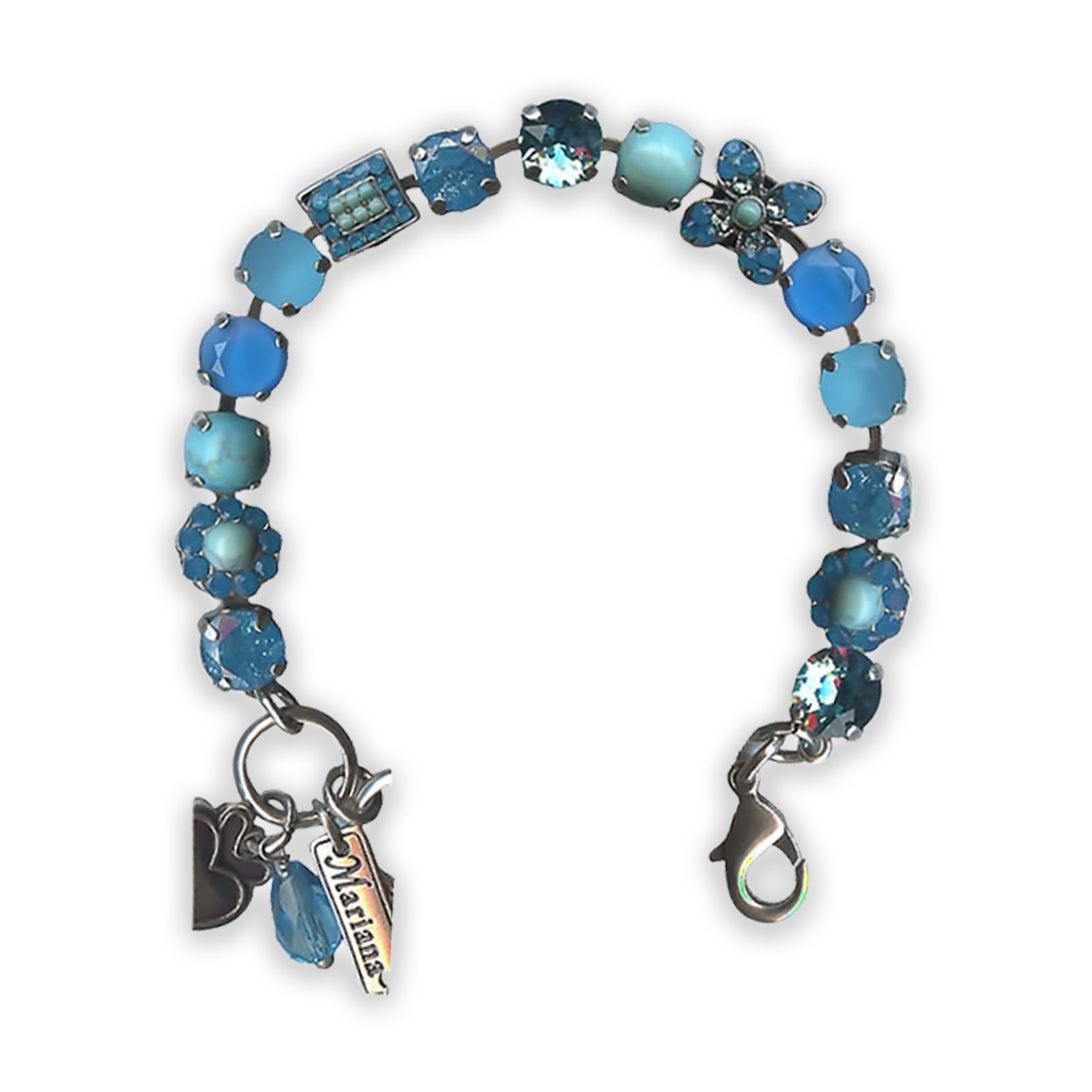 B-4068-M1082-SP (1) Bracelet by Mariana Africa Coll. Gorgeous Turquoise Mineral and Blue Swarovski Crystals - Image 1
