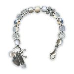 Bracelet by Mariana Cocktail Hour Coll. Timeless Howlite Mineral and Pearl Swarovski Crystals - Image 3