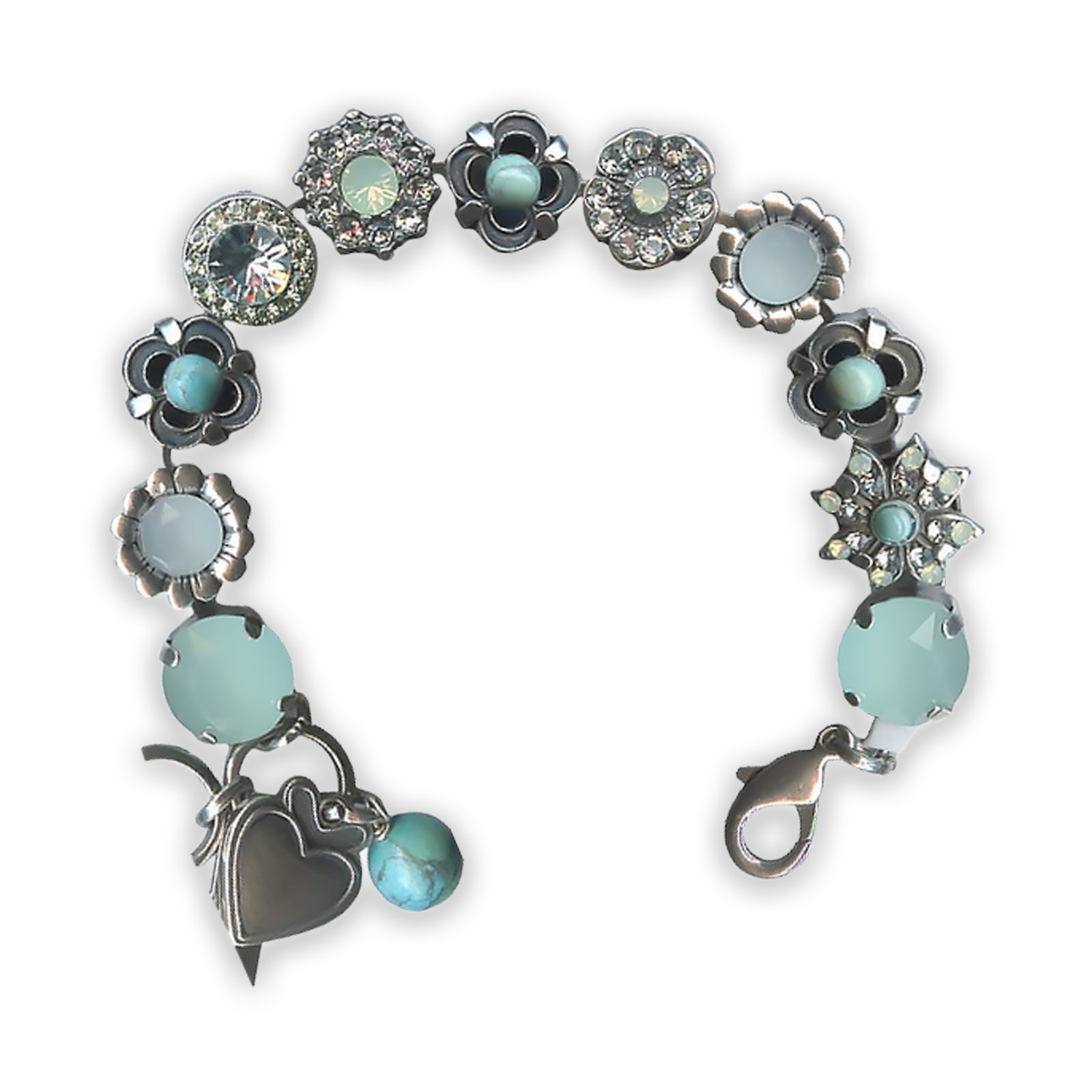 B-4072-1065-SP (1) Bracelet by Mariana Cocktail Hour Coll. Elegant Turquoise Swarovski Crystals - Image 1