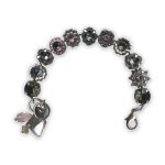 Bracelet by Mariana Africa Coll. Elegant in Black and Rose Swarovski Crystals