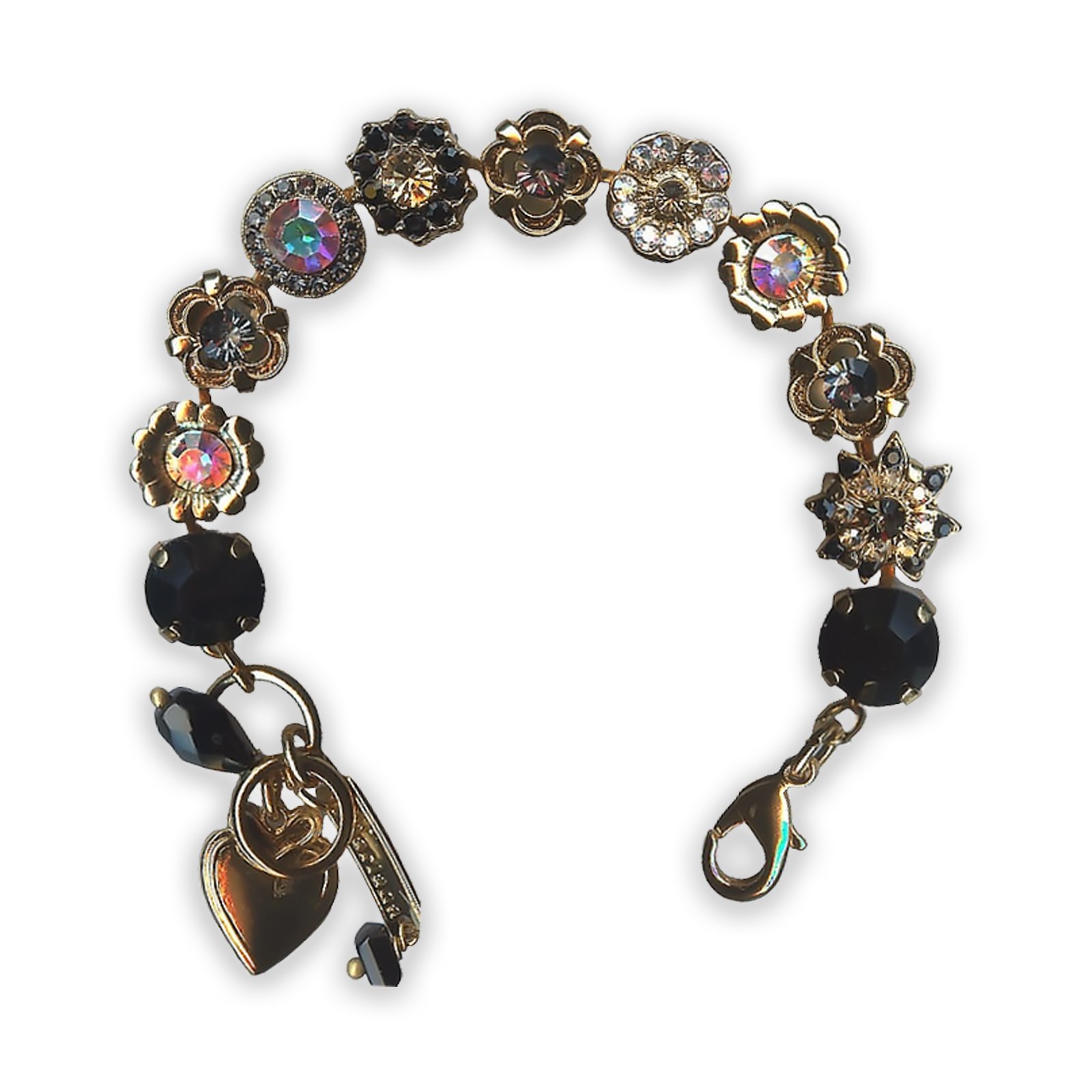 B-4072-1094-RG (1) Bracelet by Mariana Odyssey Coll. Exquisite Black and AB Swarovski Crystals - Image 1