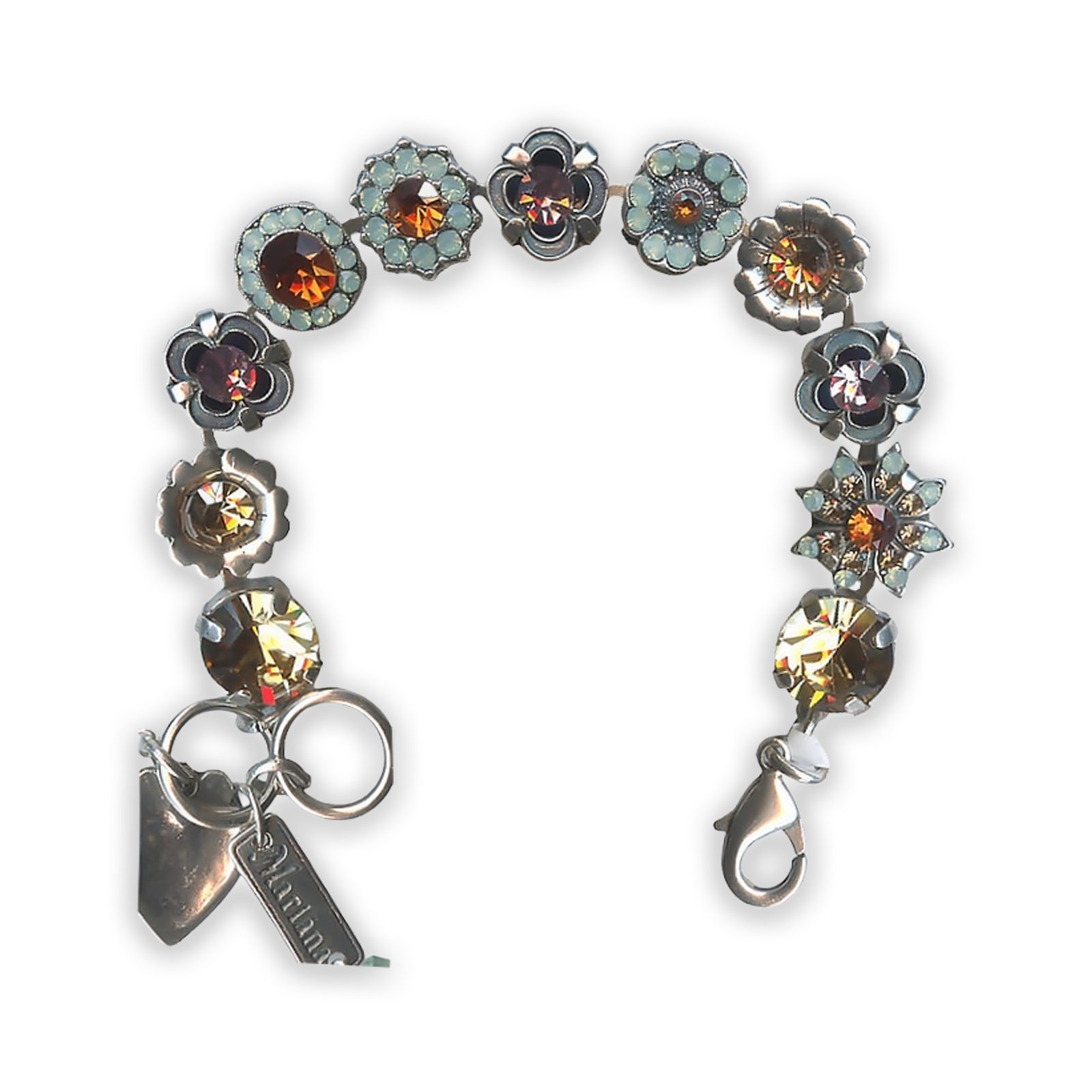 B-4072-1150-SP (1) Bracelet by Mariana My Treasures Coll. Adorable Pacific Opal and Golden Swarovski Crystals - Image 1