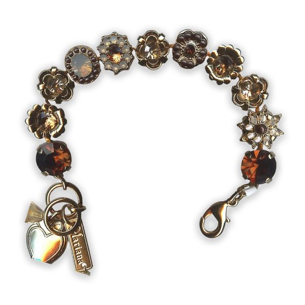 Bracelet by Mariana Odyssey Coll. Glamorous Brown and Golden Swarovski Crystals