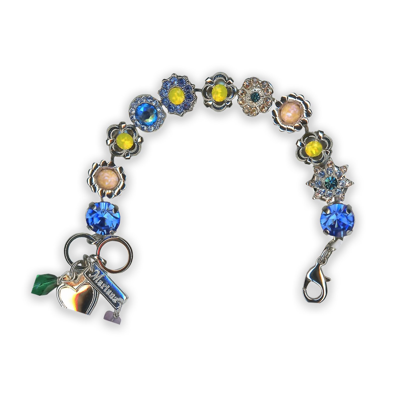 B-4072-168-1-RO (1) Bracelet by Mariana My Treasures Coll. Glitzy Peach and Blues Swarovski Crystals - Image 1