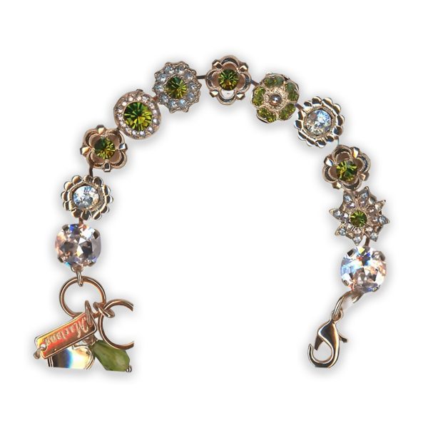 Bracelet by Mariana My Treasures Coll. Adorable Rose and Olivine Swarovski Crystals