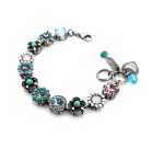 Bracelet By Mariana Woman Beautiful Rose and Turquoise Swarovski Crystals - Image 2