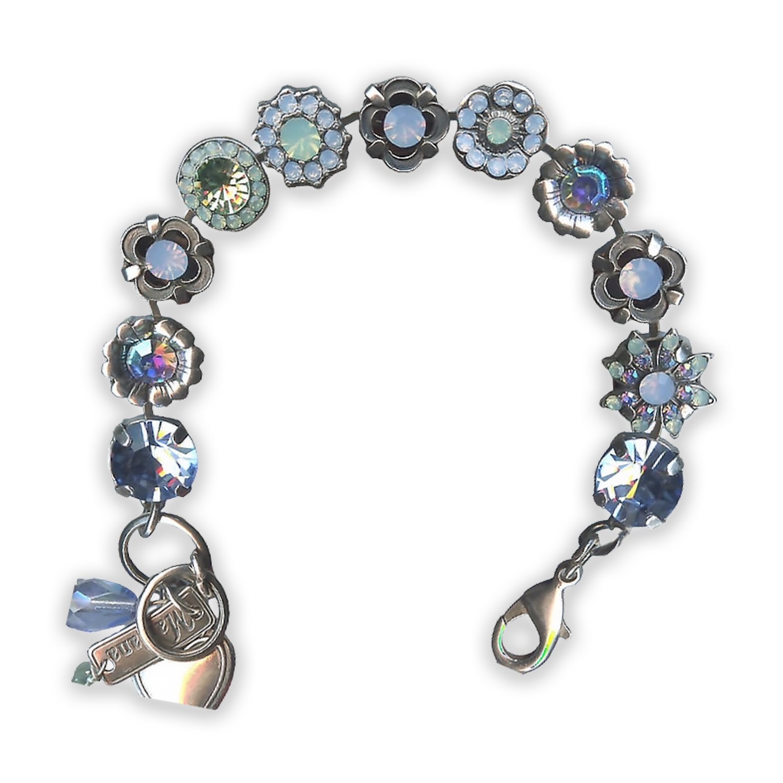 B-4072-7171-SP (1) Bracelet by Mariana Cocktail Hour Coll. Fab Floral in Blue Swarovski Crystals - Image 1