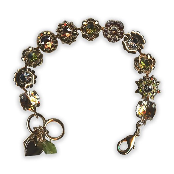 Bracelet by Mariana Odyssey Coll. Gorgeous Olivine and Golden Swarovski Crystals