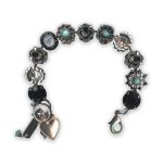 Bracelet by Mariana Africa Coll. Elegant Turq Mineral and Jet Swarovski Crystals - Image 4