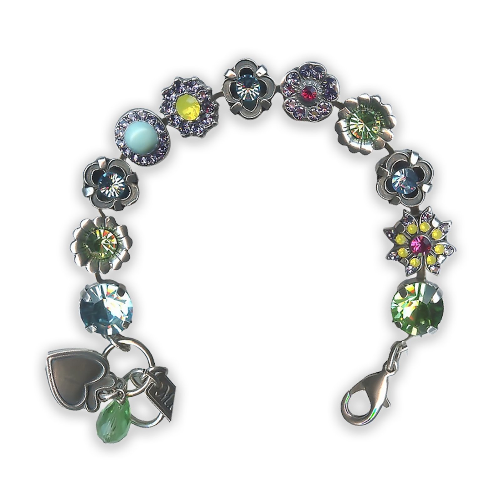 B-4072-M333-1-SP (1) Bracelet by Mariana Caribbean Life Coll. Fab Turq Mineral and Amethyst Swarovski Crystals - Image 1