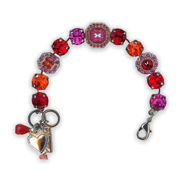 Bracelet by Mariana Winter 2021 Coll. Sassy Fuchsia, Orange, and Red Swarovski Crystals