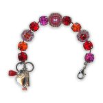 Bracelet by Mariana Winter 2021 Coll. Sassy Fuchsia, Orange, and Red Swarovski Crystals - Image 3