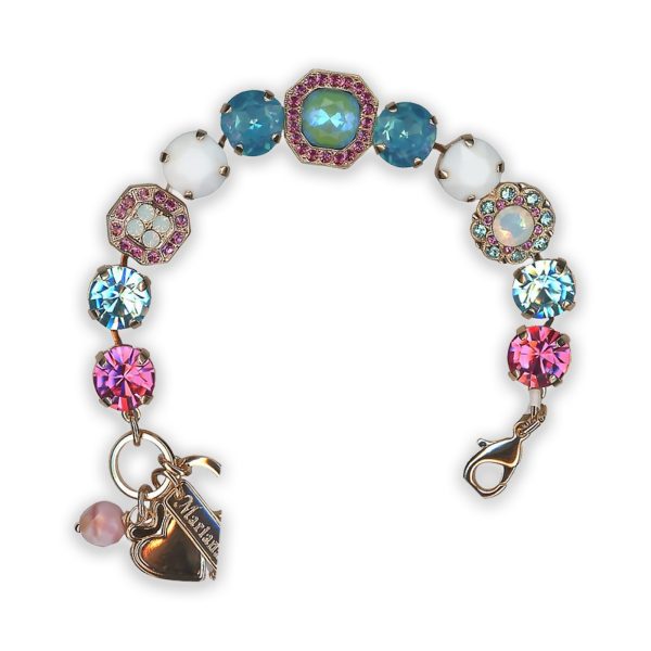 Bracelet by Mariana Summer 2022 Coll. Lovely Whites, Pinks, and Blues Swarovski Crystals