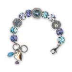 Bracelet by Mariana Power Of Love Coll. Gorgeous Aquamarine, Tanzanite, and Violet Swarovski Crystals
