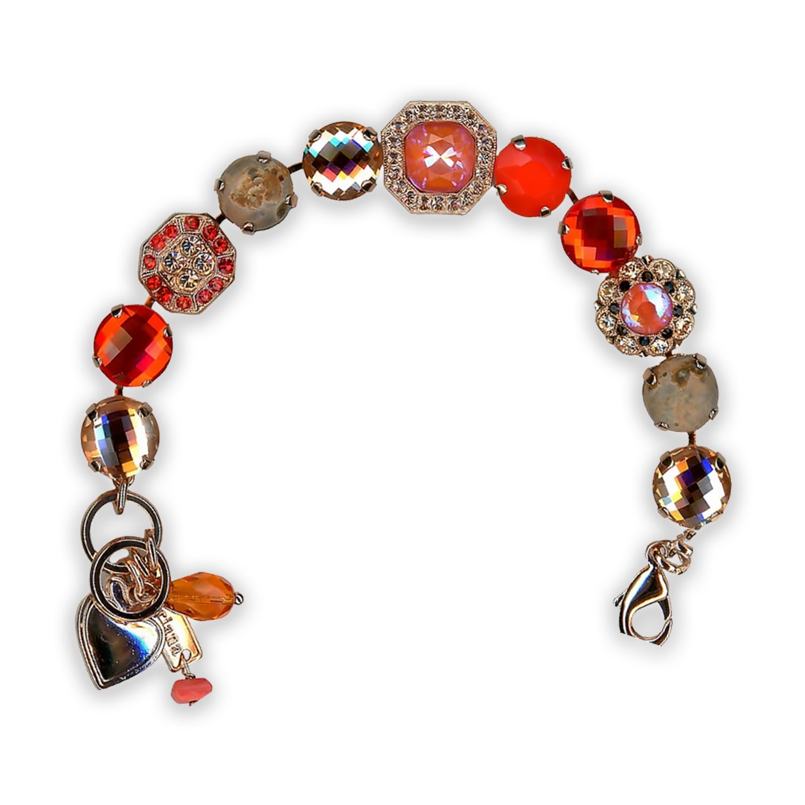 B-4174-10-1155-RG (1) Bracelet by Mariana Once Upon A Mariana Coll. Stunning Sun Kissed Flame and Hyacinth Swarovski Crystals - Image 1