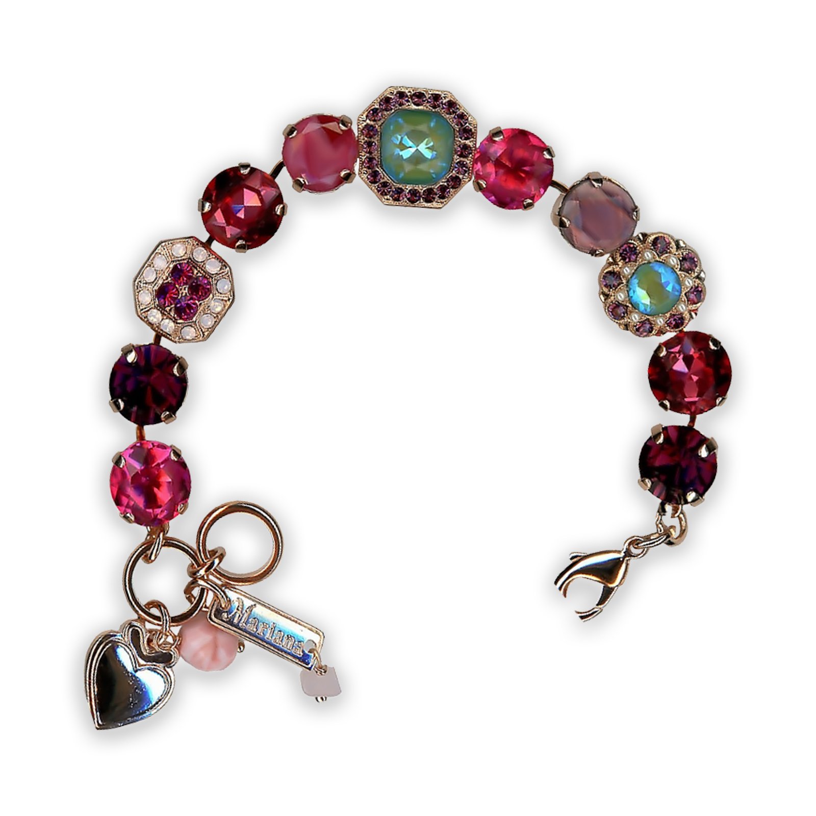 B-4174-10-1156-RG (1) Bracelet by Mariana Take My Breath Away Coll. Fab Purple, Rose, and Silky Sage Delite Swarovski Crystals - Image 1