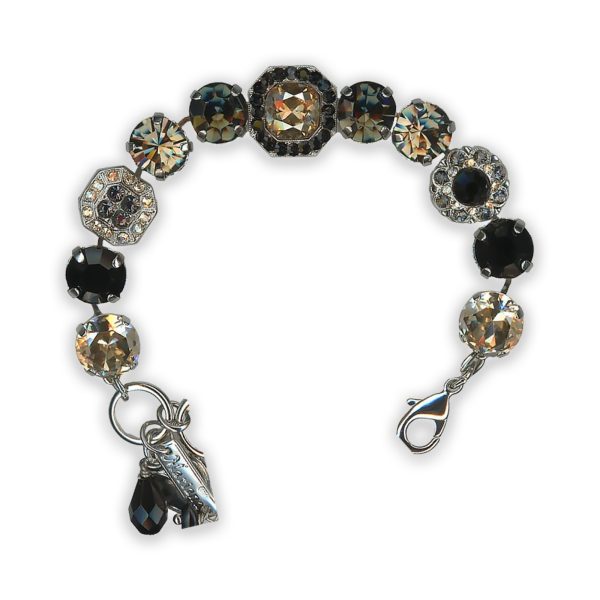 Bracelet by Mariana Botanica Coll. Luxurious Black Diamond and Moonlight Swarovski Crystals