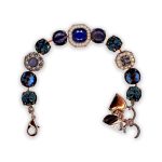 Bracelet by Mariana Songbook Coll. Elegant Lapiz Lazuli Mineral and Blues Swarovski Crystals - Image 4