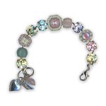 Bracelet by Mariana My Treasures Coll. Lovely Rose Quartz Mineral, Yellow, and Green Swarovski Crystals - Image 3