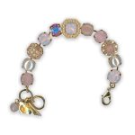 Bracelet by Mariana My Treasures Coll. Lovely Rose Quartz Mineral, Pearl, and AB Swarovski Crystals