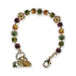 Bracelet by Mariana Holiday Lights Coll. Exquisite Green and Yellow Swarovski Crystals - Image 2