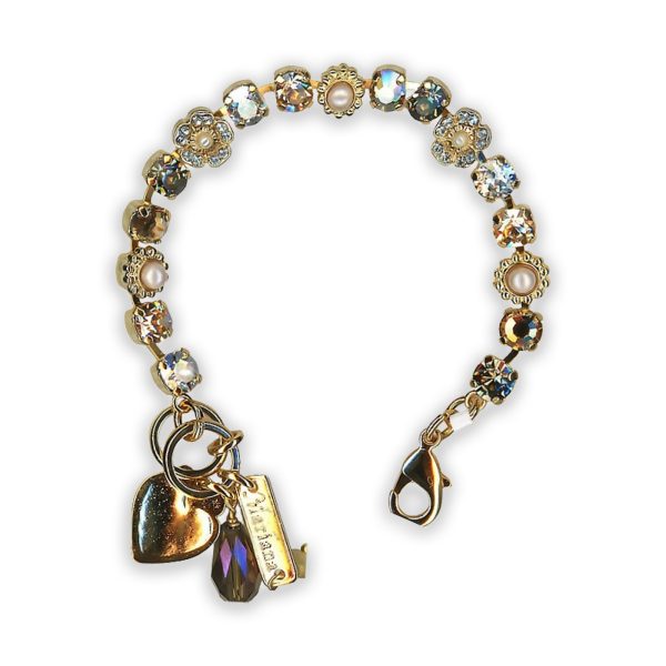 Bracelet by Mariana Winter 2021 Coll. Timeless Pearl and Golden Swarovski Crystals