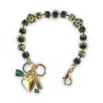 Bracelet by Mariana Winter 2021 Coll. Elegant Emerald and Montana Swarovski Crystals
