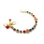 Bracelet By Mariana Woman Bold Olivine, Fuchsia and Blue Zircon Swarovski Crystals - Image 2