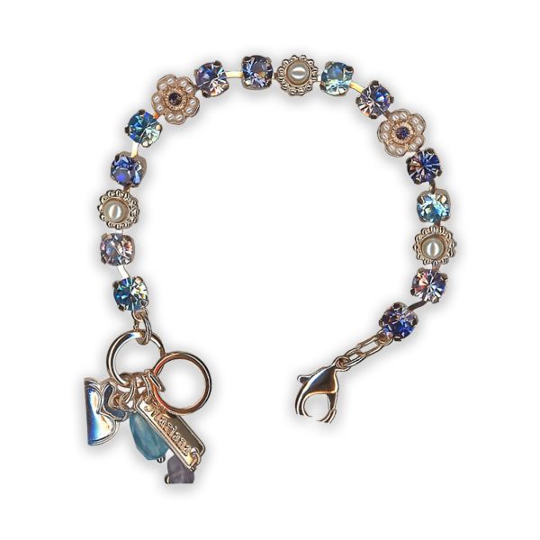 Bracelet by Mariana Power Of Love Coll. Gorgeous Aquamarine and Pearl Swarovski Crystals