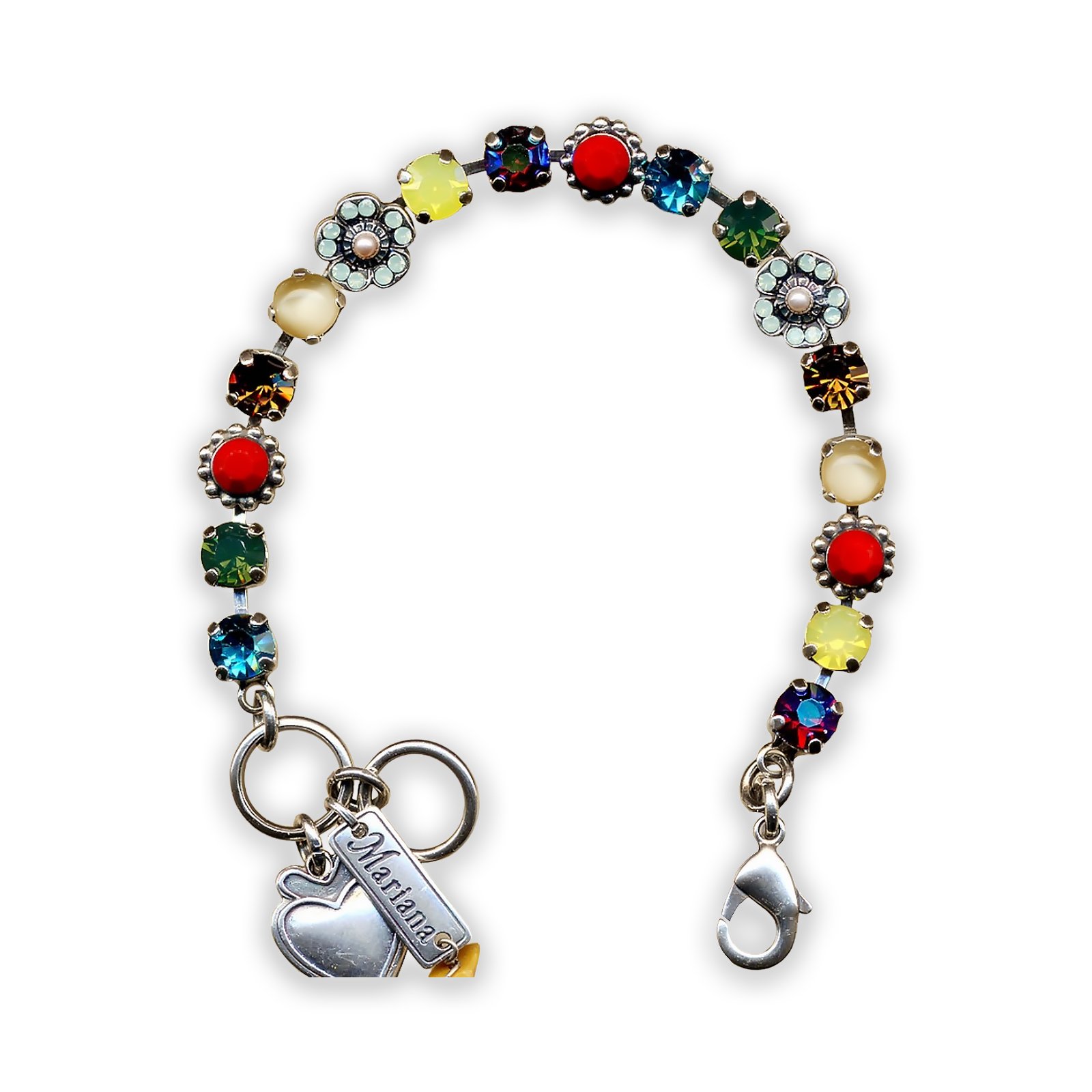 B-4504-1302-SP (1) Bracelet by Mariana My Treasures Coll. Beautiful Multi-Colored Swarovski Crystals - Image 1