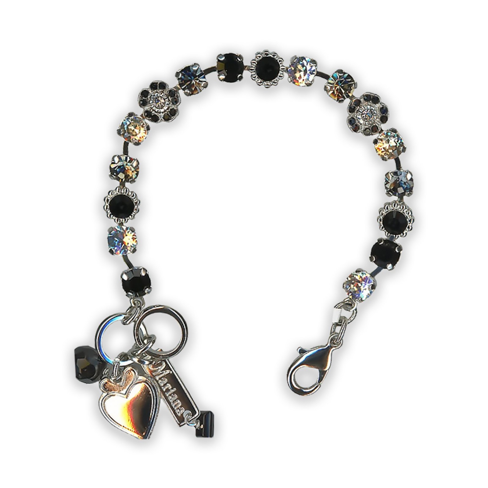 B-4504-1908-SP (1) Bracelet by Mariana Botanica Coll. Elegant Jet and Moonlight Swarovski Crystals - Image 1