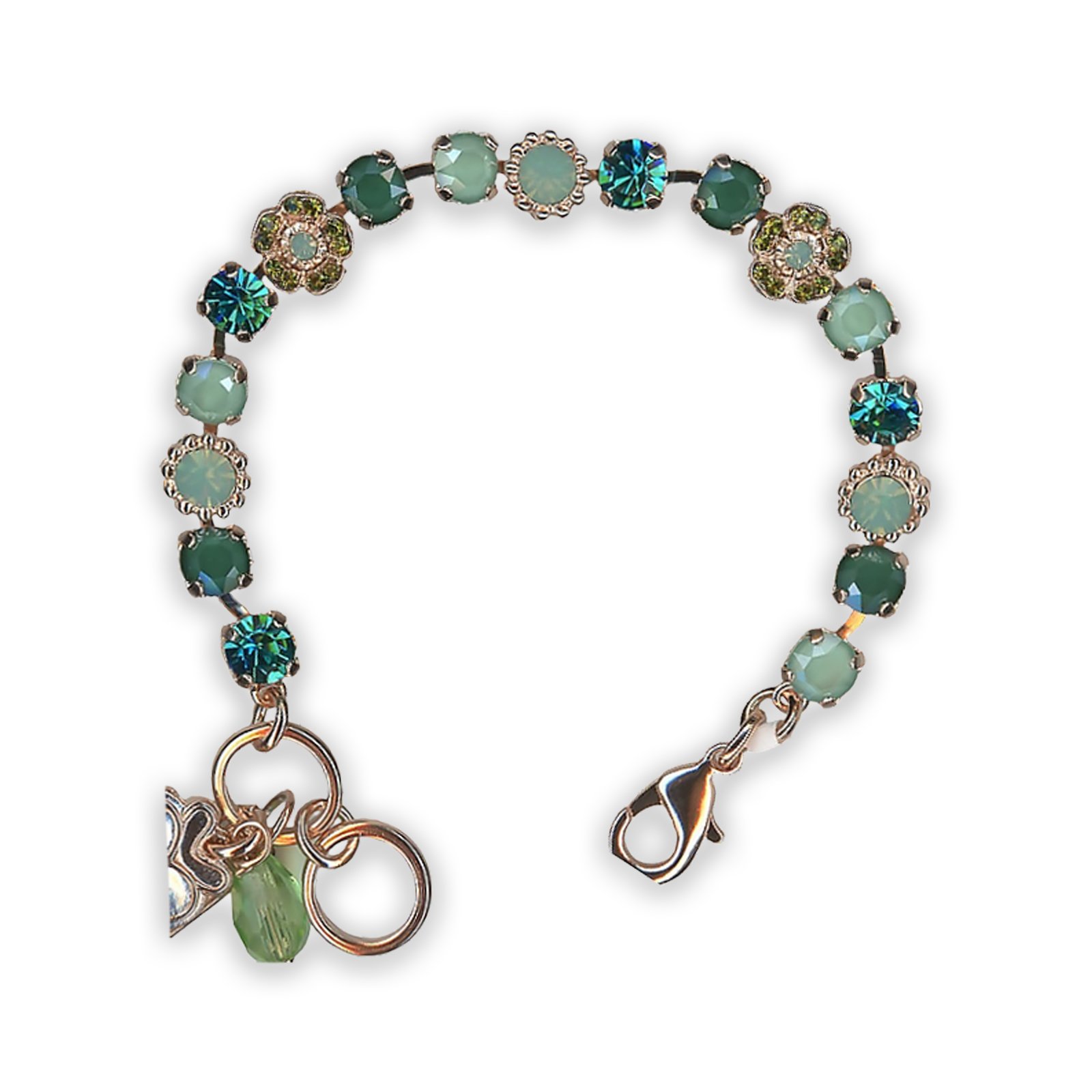 B-4504-1912-RG (1) Bracelet by Mariana Botanica Coll. Alluring Green Swarovski Crystals - Image 1