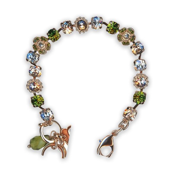 Bracelet by Mariana My Treasures Coll. Elegant Rose and Olivine Swarovski Crystals