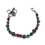 Bracelet By Mariana Woman Beautiful Aquamarine and Tanzanite Swarovski Crystals