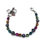 Bracelet By Mariana Woman Beautiful Aquamarine and Tanzanite Swarovski Crystals