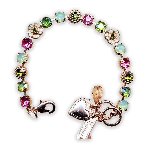 Bracelet By Mariana Woman Lovely Rose and Peridot Swarovski Crystals