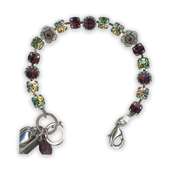 Bracelet by Mariana My Treasures Coll. Alluring Burgundy and Chrysolite Swarovski Crystals