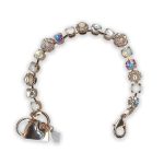 Bracelet by Mariana Nostalgia Coll. Timeless Pearl Mineral and White Swarovski Crystals - Image 3