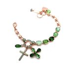 Bracelet By Mariana Woman Charming Vivid Green and Pacific Opal Swarovski Crystals