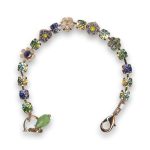 Bracelet by Mariana Eggnog Coll. Beautiful Tanzanite and Lemon Swarovski Crystals