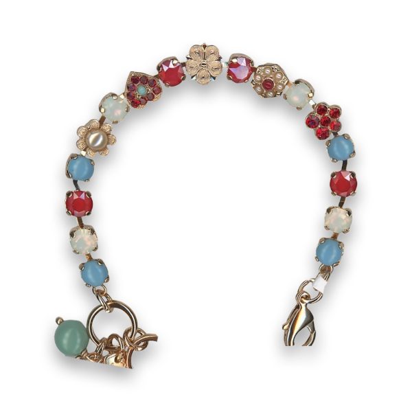 Bracelet by Mariana Joy Of Life Coll. Beautiful Red and Turquoise Swarovski Crystals