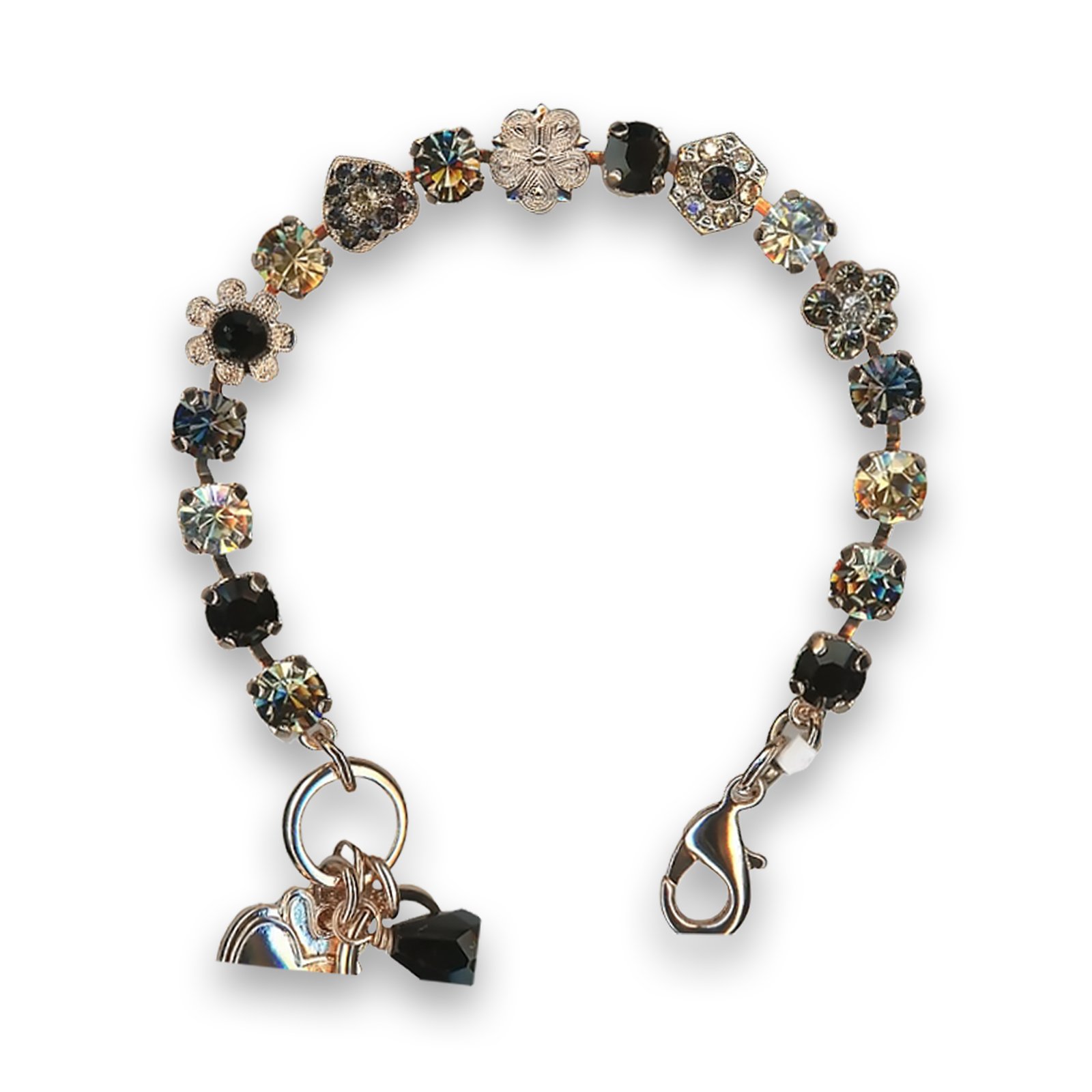 B-4028-2-1908-RG (1) Bracelet by Mariana Botanica Coll. Elegant Jet and Moonlight Swarovski Crystals - Image 1